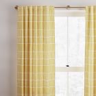 Cotton Canvas Line Lattice Curtain (Set of 2) - Horseradish