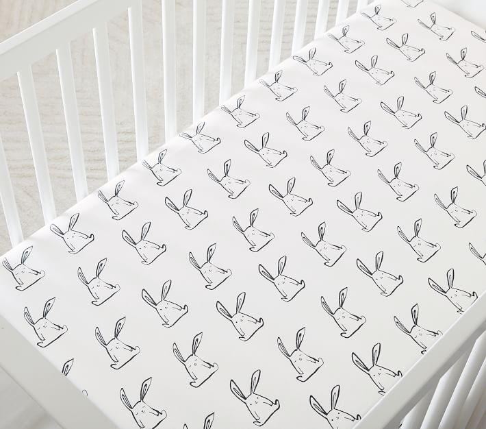 Organic Funny Bunny Crib Fitted Sheet