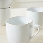 Organic Porcelain Gold-Rimmed Mug Sets