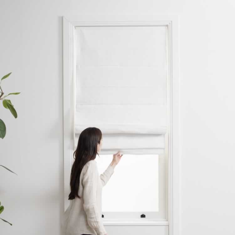 Crossweave Cordless Roman Shades & Blackout Lining West Elm