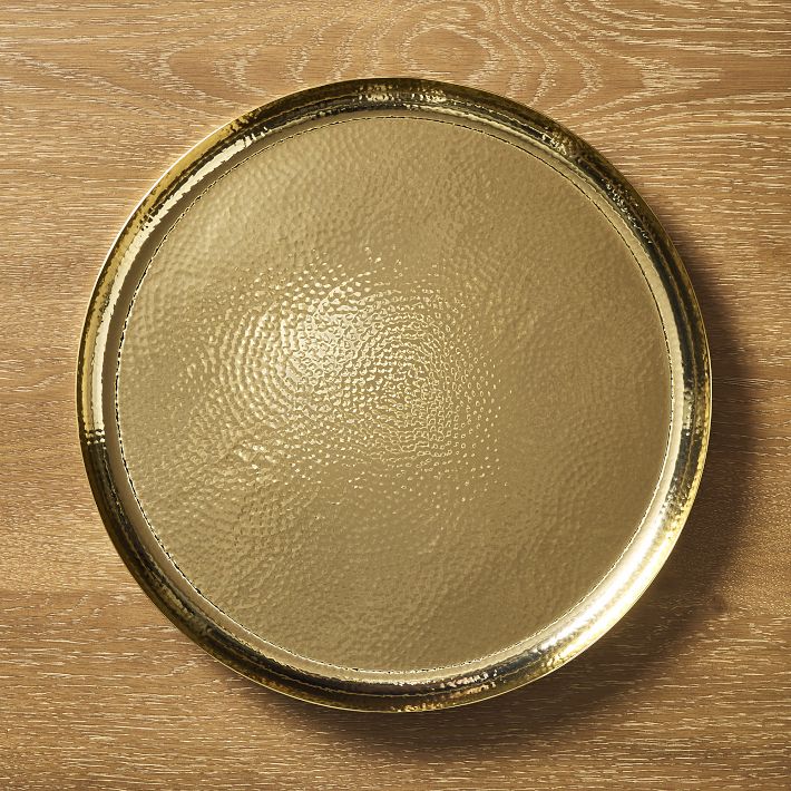 Creative Co-Op Round Hammered Metal Bowl, Gold Finish, 14 : : Home