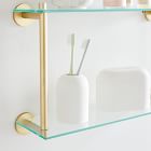 Modern Overhang Double Glass Bathroom Shelf