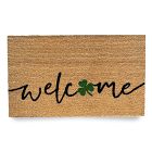 Nickel Designs Hand-Painted Doormat - Welcome Shamrock