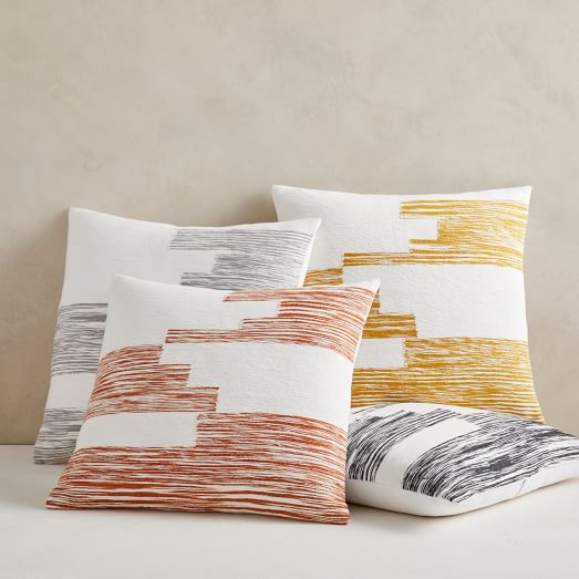 Cotton Variegated Colorblock Pillow Cover West Elm