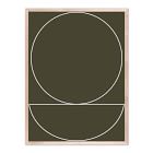 Thin Lines on Olive Green Framed Wall Art by Roseanne Kenny