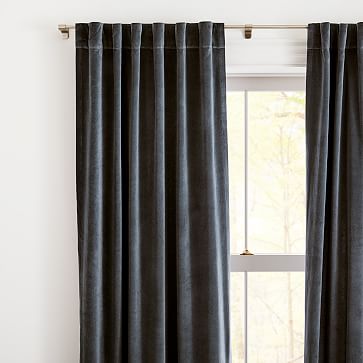 Quality Home's Vintage Cotton Velvet Opaque Nickel Grommet Curtains 