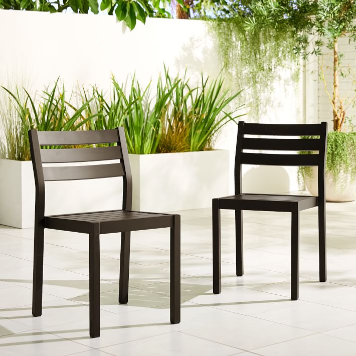 Portside Aluminum Outdoor Stacking Dining Chair (Set of 2)