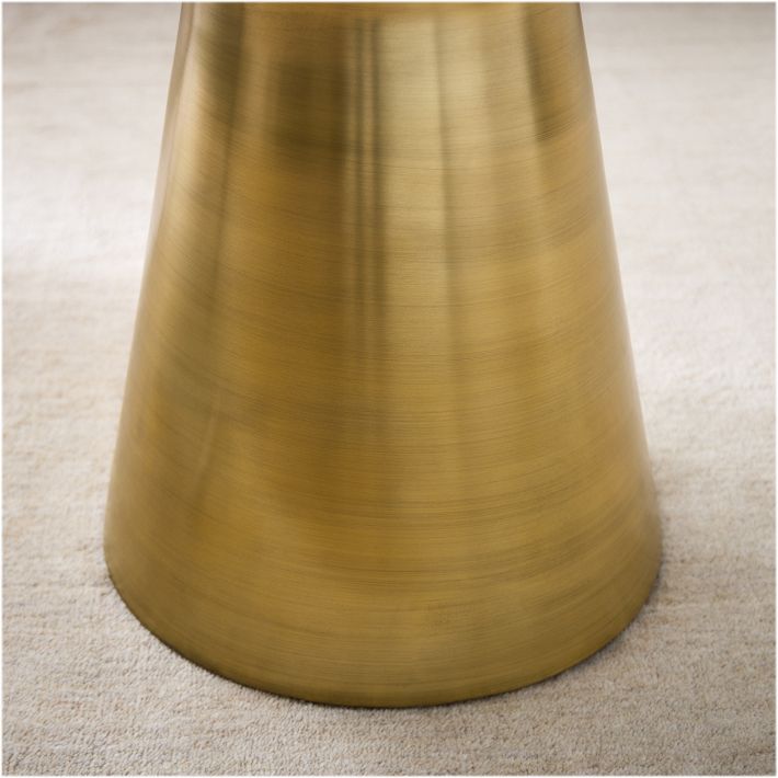 Lustre Round Marble Side Table - 22 (Dhow Brass Overlay)