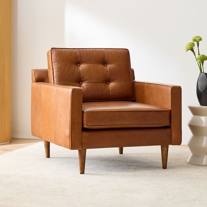 West elm deals leather accent chair