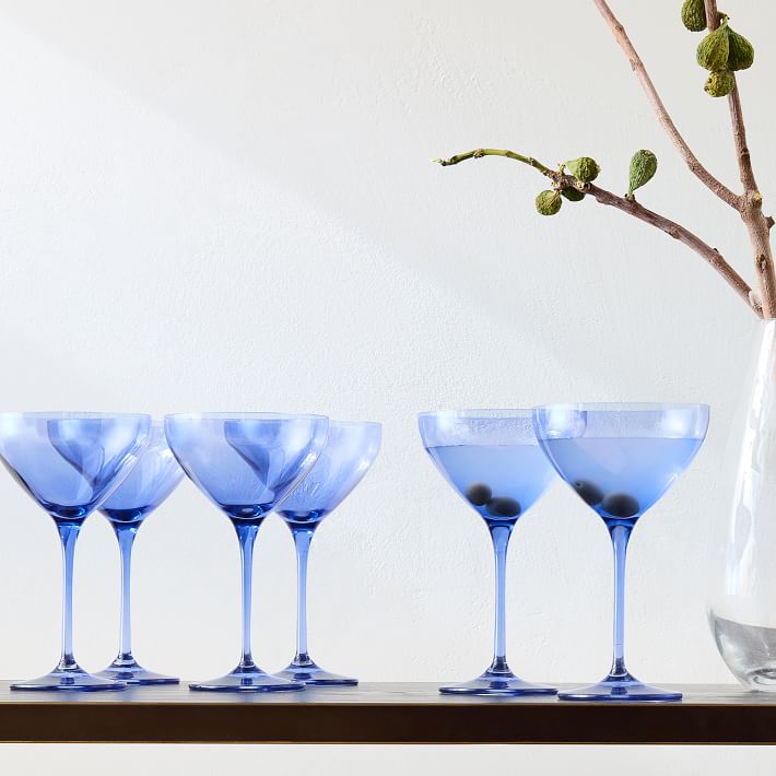 Estelle Colored Glass Martini Glass (Set of 6)
