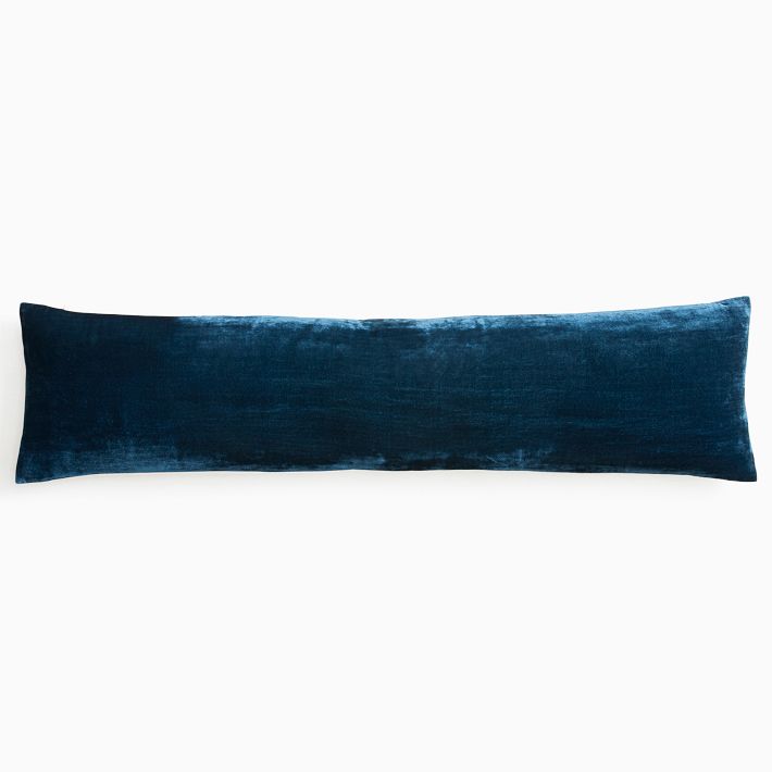 Navy blue 2025 velvet lumbar pillow