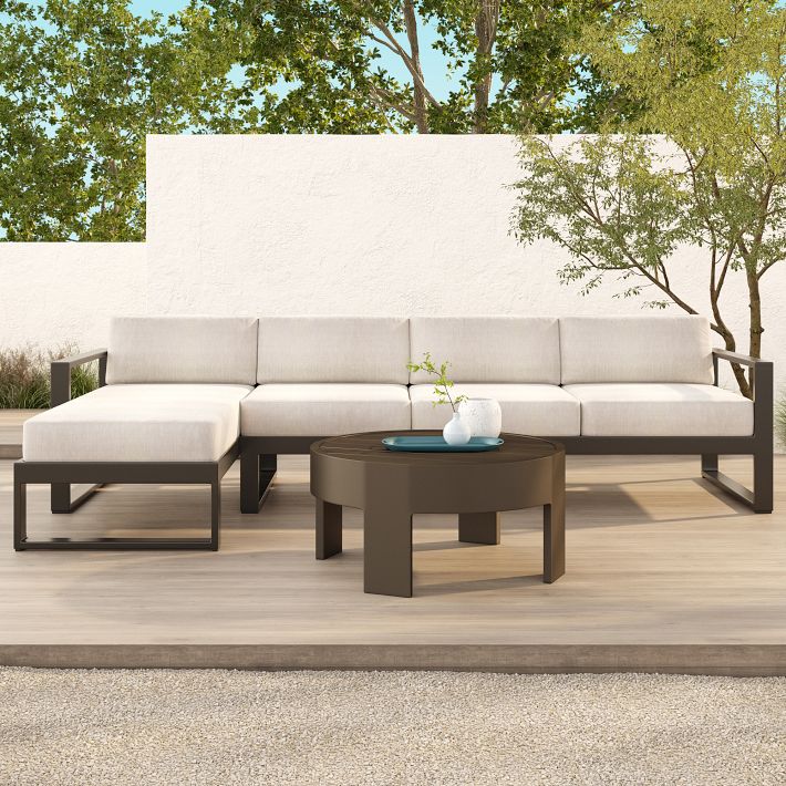 Portside Aluminum Outdoor 3-Piece Chaise Sectional (116&quot;)