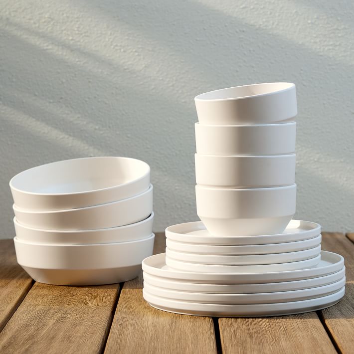 Modern Melamine Outdoor Dinnerware (Set of 16)