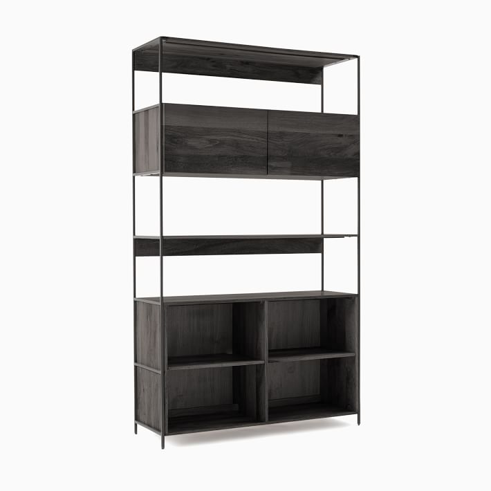 Industrial Open Closed Storage Bookcase 48