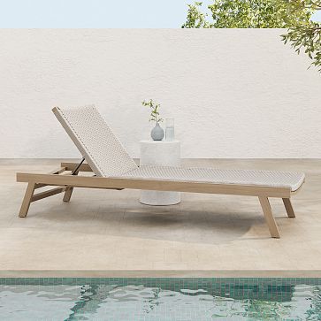 Catania Outdoor Rope Chaise, Washed Brown
