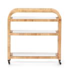 Rounded Wood Bar Cart