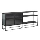 Ridged Glass &amp; Metal Buffet (35.5&quot;&ndash;71&quot;)