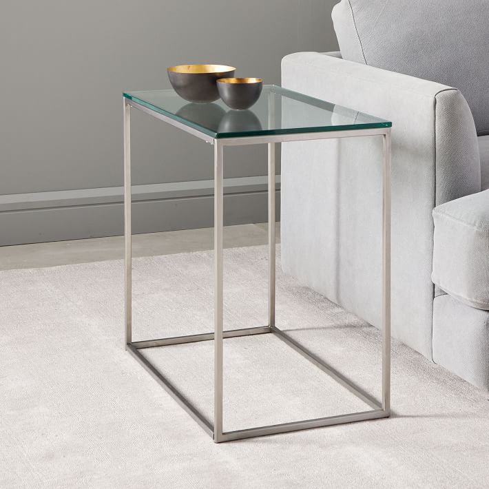 West elm glass side outlet table