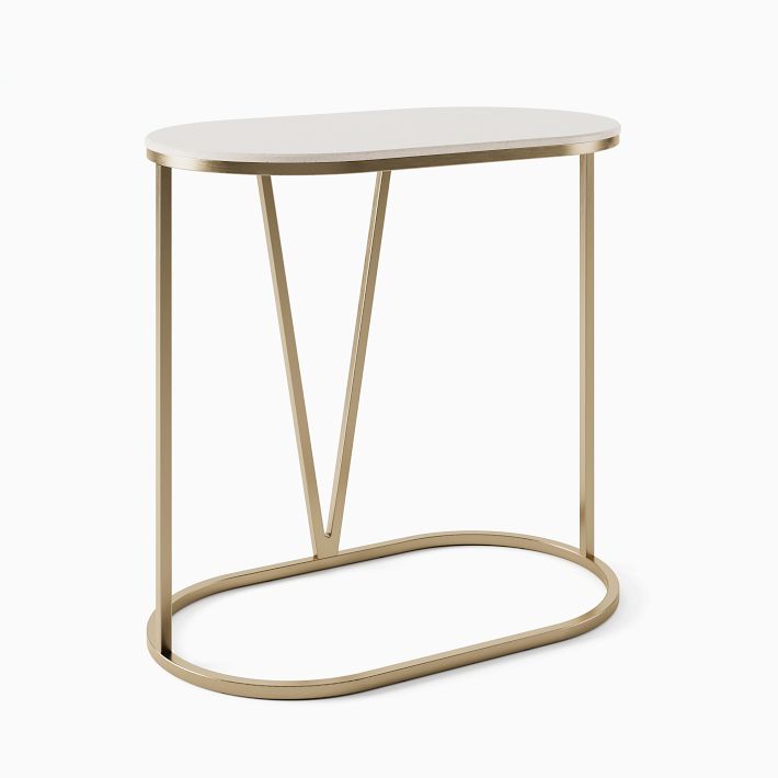 Rivera C-Shaped Side Table - Quartz