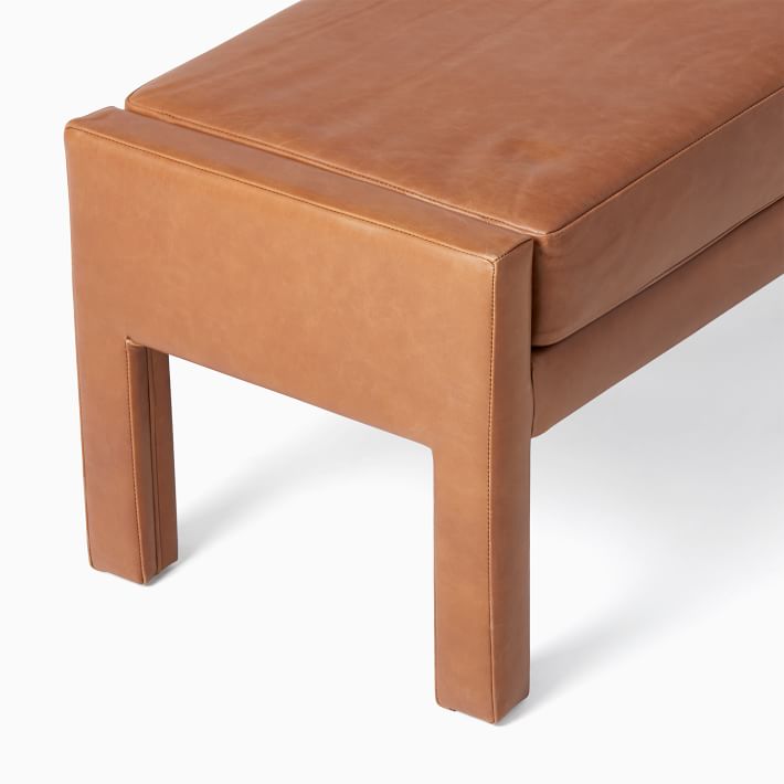 West elm deals leather bench