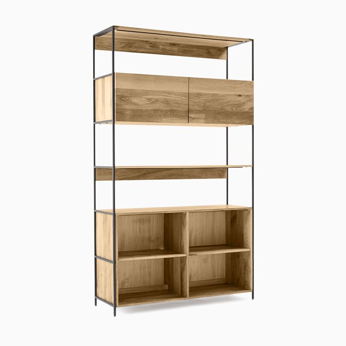 Industrial Open Closed Storage Bookcase 48