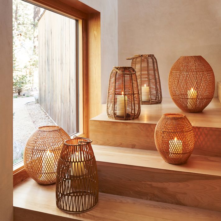 Wicker lanterns deals