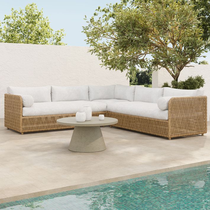 Coastal Outdoor 3-Piece L-Shaped Sectional (99&quot;)