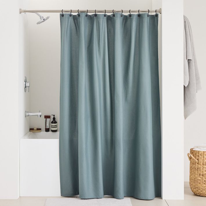 Solid Canvas Shower Curtain West Elm