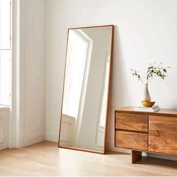 Thin Wood Floor Mirror - 30