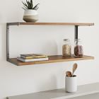 L-Beam Tiered Industrial Wood &amp; Metal Wall Shelves