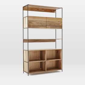 Industrial Open Closed Storage Bookcase 48