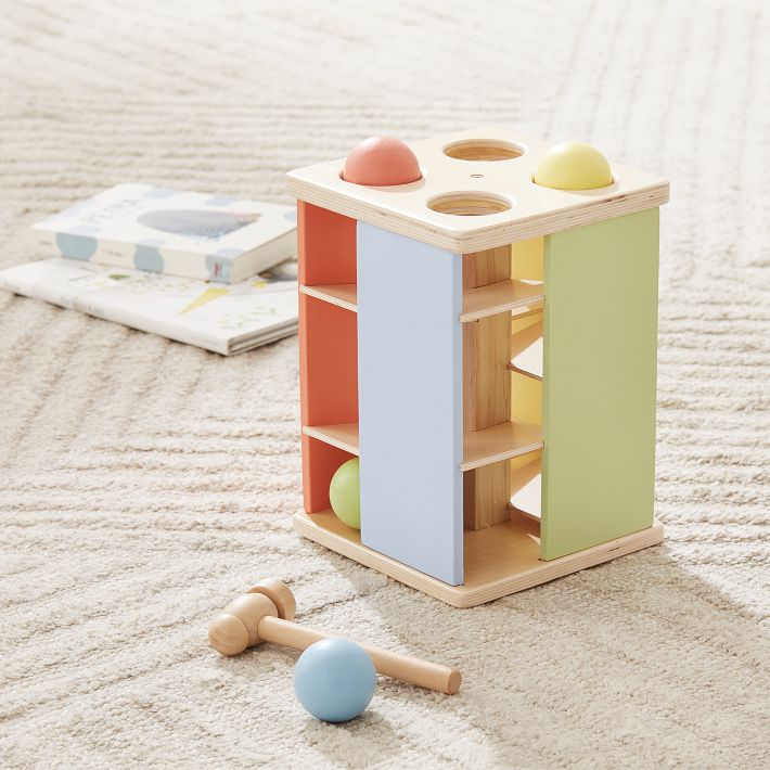 Wooden Rainbow Pounder Tower | West Elm