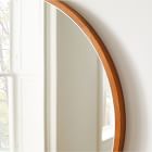 Thin Wood Round Wall Mirror