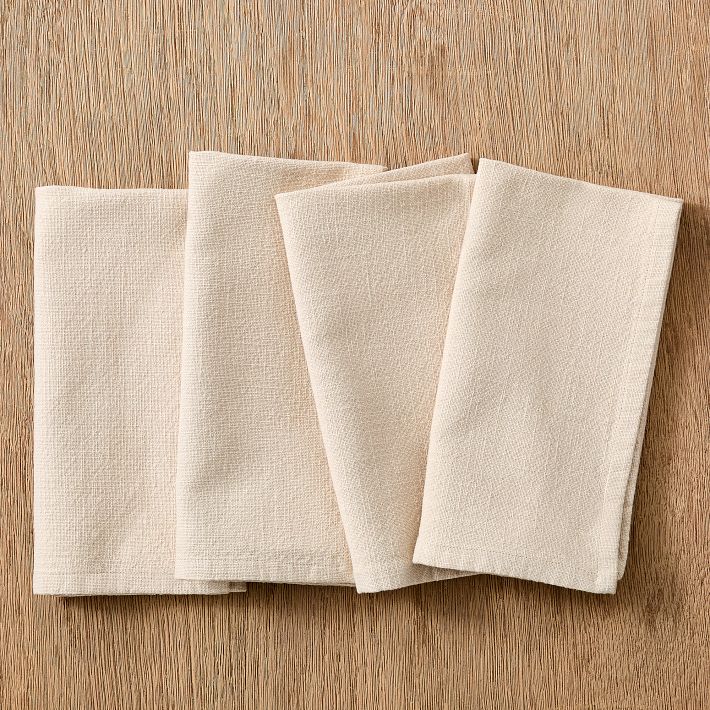 Set of 4 Cotton 20" x 20" Napkin Sets - Color: Natural