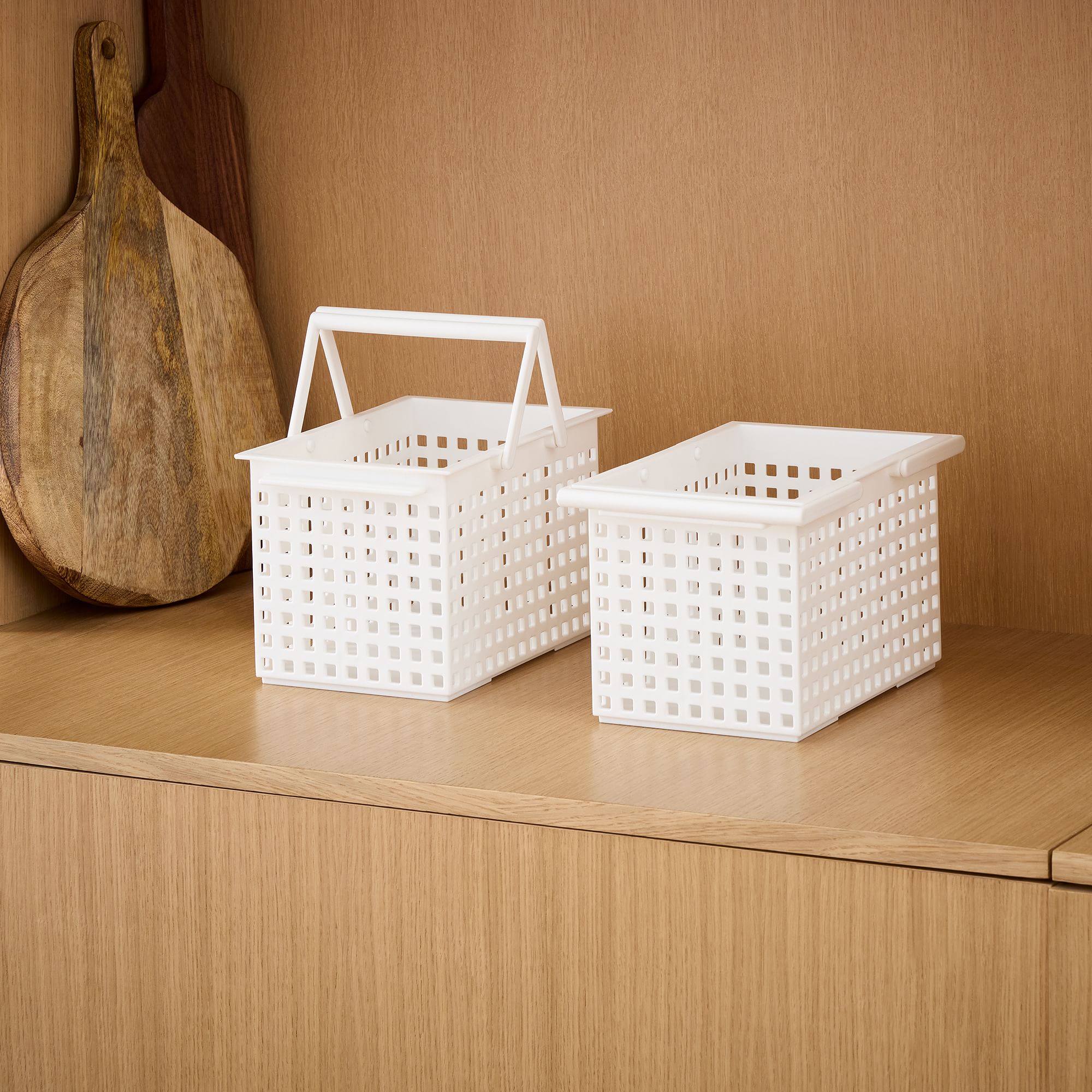 Stackable Plastic Baskets - Set of 2 | West Elm