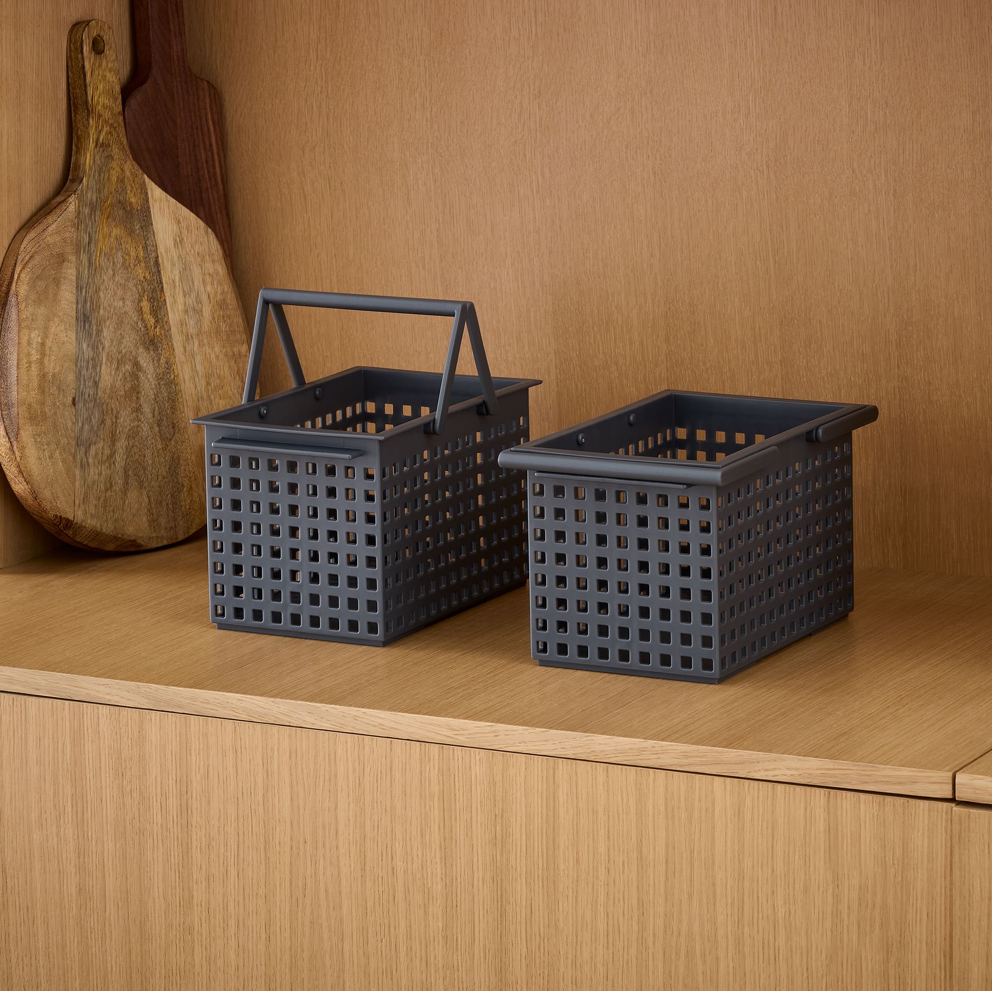 Stackable Plastic Baskets - Set of 2 | West Elm