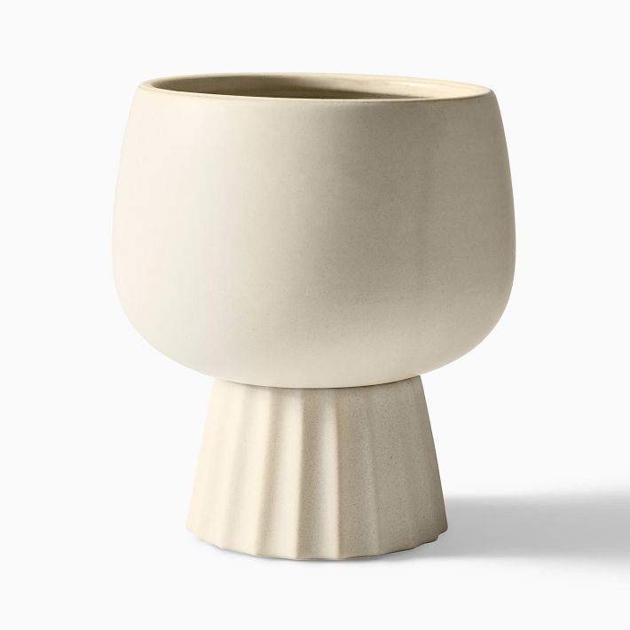 Marta Ceramic Planters - Small Floor - 13"D x 18"H in Alabaster