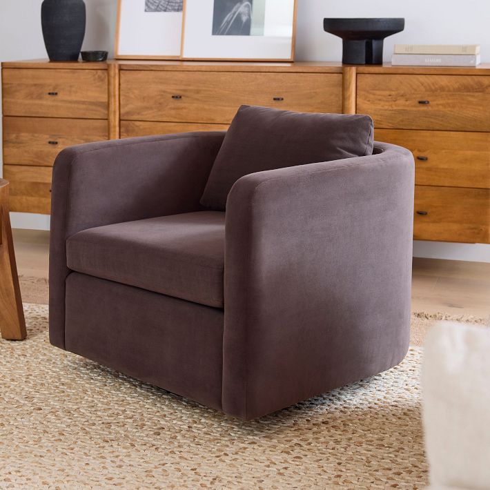 Bacall Curved Swivel Chair West Elm