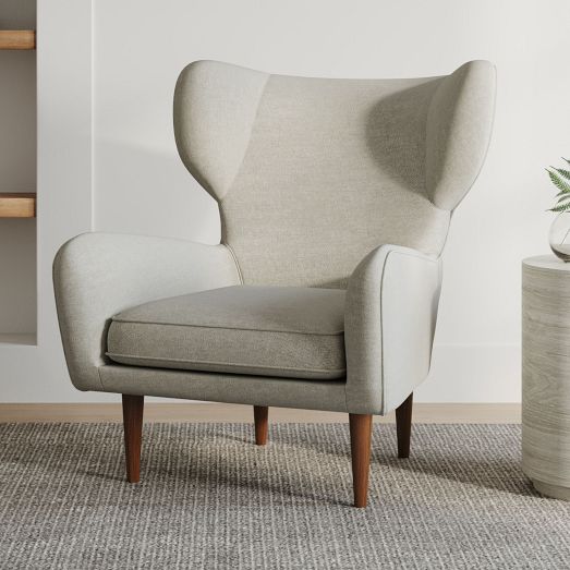Lucia Wing Chair - Wood Legs | West Elm