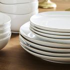 Organic Porcelain Gold-Rimmed Dinnerware (Set of 16)