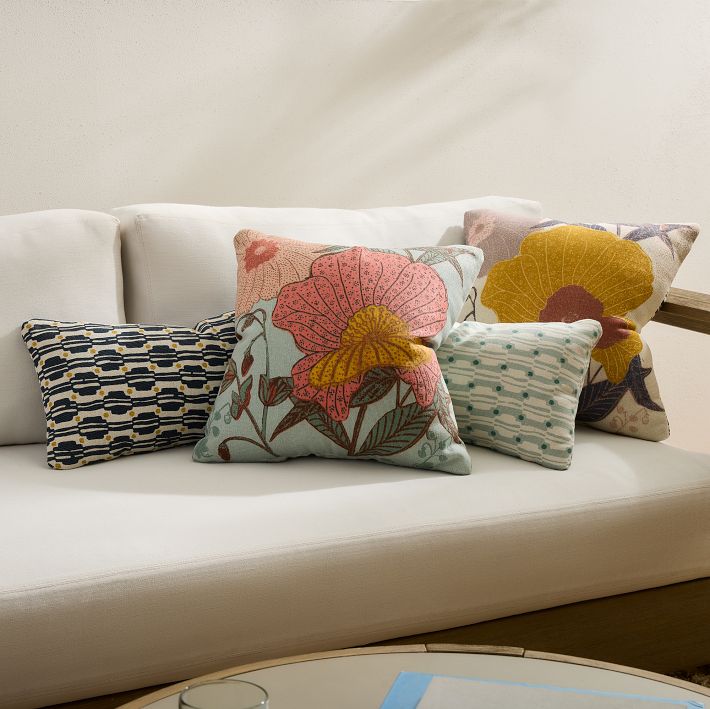 Designer outdoor clearance pillows