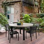 Portside Aluminum Outdoor Concrete Round Dining Table (60&quot;)
