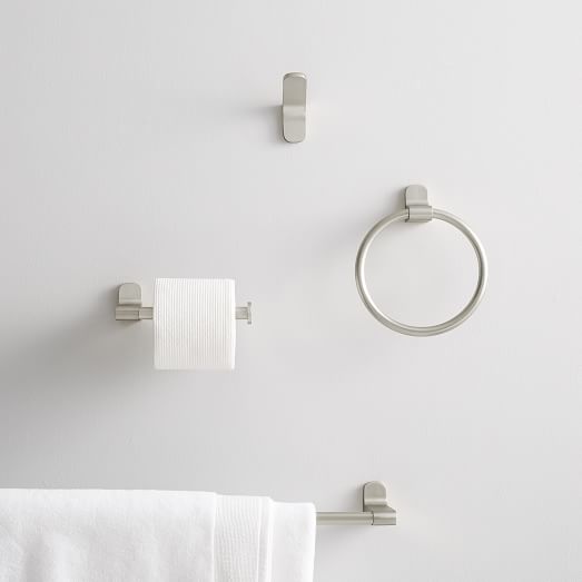 MidCentury Contour Bathroom Hardware Brushed Nickel West Elm