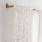 Cotton Canvas Hand-Drawn Diamond Curtains (Set of 2) - Midnight
