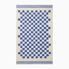 Soft Checkered Shag Washable Rug