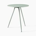 Wren Outdoor Bistro Table (28&quot;) &amp; Metal Stacking Chairs Set