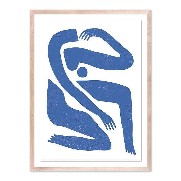 Blue Body Abstract Framed Wall Art by Roseanne Kenny