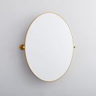Open Box: Metal Frame Pivot Oval Wall Mirror - 26&quot; (In-Stock & Ready to Ship)