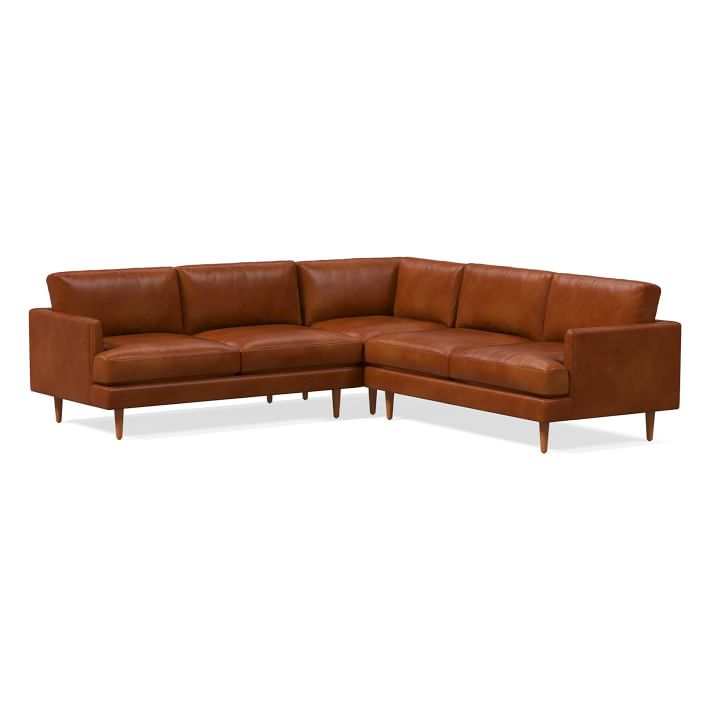 West elm haven loft store leather sofa