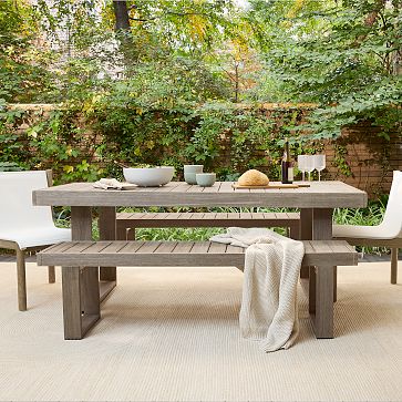 Portside Outdoor 76.5 in Rectangle Dining Table, Driftwood, West Elm
